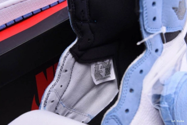 1st Kicks WHITE JORDAN 555088-134 BLACK UNIVERSITY RETRO 1 BLUE AIR HIGH 0719